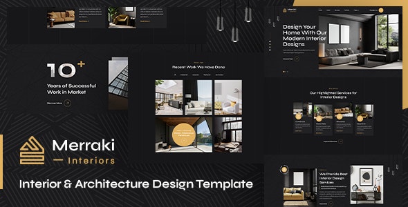 Merraki | Interiors &amp; Architecture PSD Template