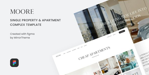 Moore - Single Property and Apartment Complex Figma Template