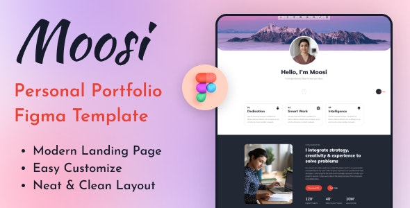 Moosi - Personal Portfolio Figma Template