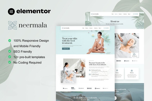 Neermala - Beauty Clinic &amp; Dermatology Elementor Template Kit