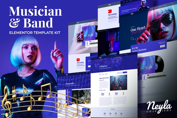 Neyla - Musician &amp; Band Elementor Template Kit