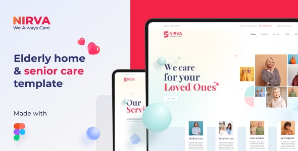 NIRVA | Elderly Care and Old Age Home Website Template