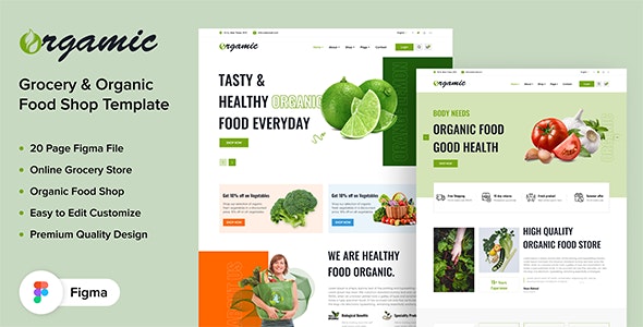 Orgamic - Grocery &amp; Organic Food Shop Template For Figma
