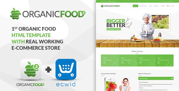 Organic Food - Kitchen, Farm, Corporate, Landing Page &amp; E-commerce HTML Template