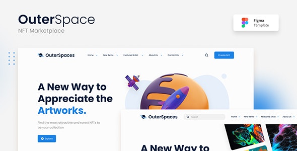 OuterSpace - Modern NFT Marketplace UI Template Figma