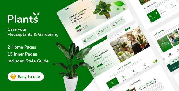 Plantstore – Gardening and Landscaping sketch Template