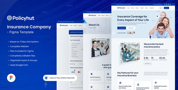 Policyhut - Insurance Company Figma Template