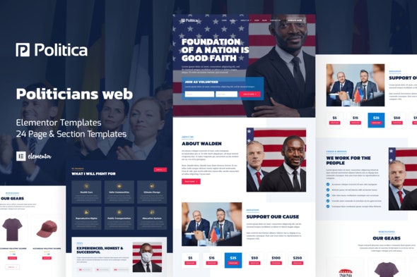 Politica - Politician &amp; Public Servant Elementor Template Kit