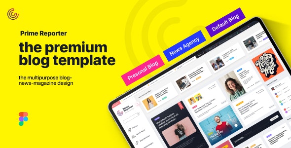 Prime Reporter | News Agency and Personal Blogging Figma Template