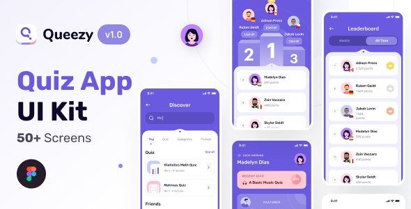 Queezy - Quiz App UI Kit
