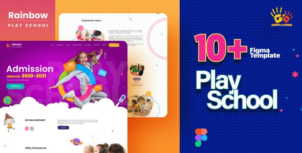 Rainbow | A Multipage Kids Play School Website Figma Template