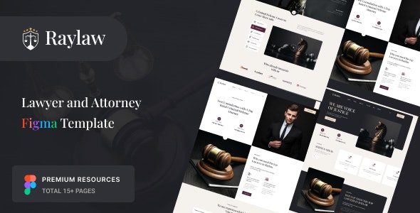 Raylaw - Attorney &amp; Lawyer Figma Template