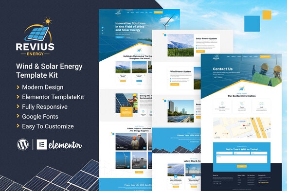 Revius Energy | Elementor Template Kit