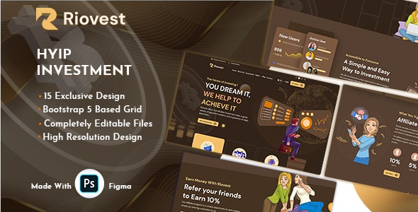 Riovest - HYIP Investment PSD Template