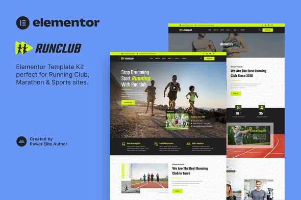 Runclub – Running Club, Marathon &amp; Sports Elementor Template Kit