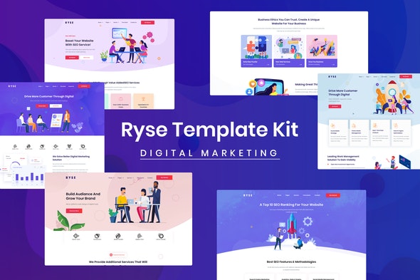 Ryse - SEO &amp; Digital Marketing Elementor Template Kit