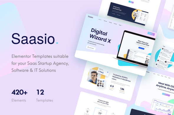 Saasio - Saas &amp; Startup Elementor Template Kit