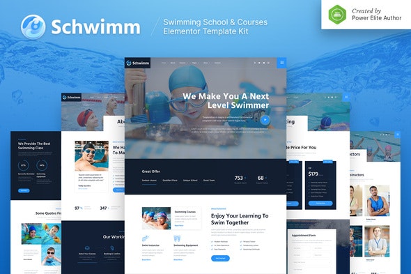 Schwimm – Swimming School &amp; Course Elementor Template Kit