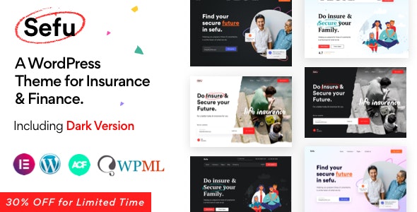 Sefu - Insurance &amp; Finance WordPress Theme