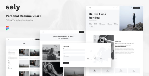 Sely - Personal Resume vCard Figma Template
