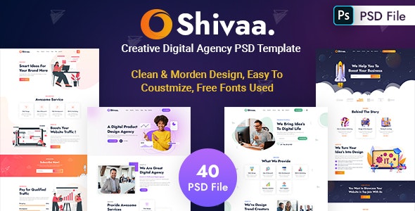 Shivaa - Creative Digital Agency PSD Template