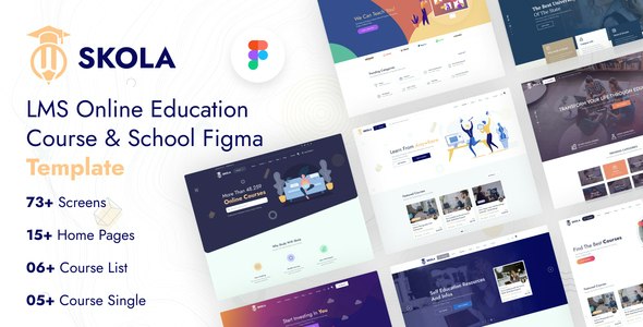 Skola - LMS Online Education Course &amp; School Figma Template