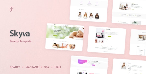 Skyva | Massage &amp; Spa Beauty Salon Figma Template