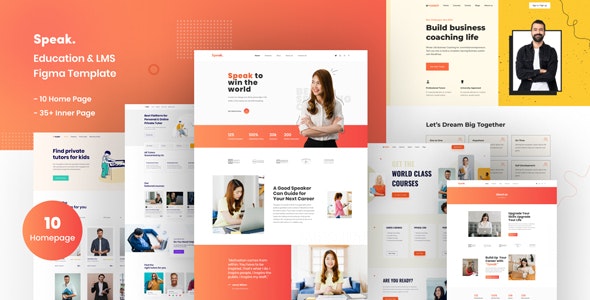 Speak | Education &amp; LMS Figma Template