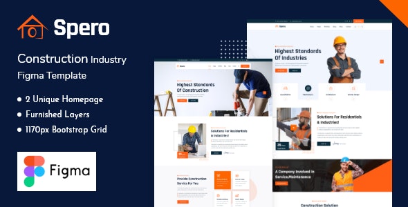 Spero - Construction Industry &amp; Building Figma Template