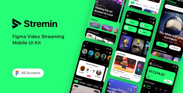 Stremin - Figma Video Streaming Mobile UI Kit