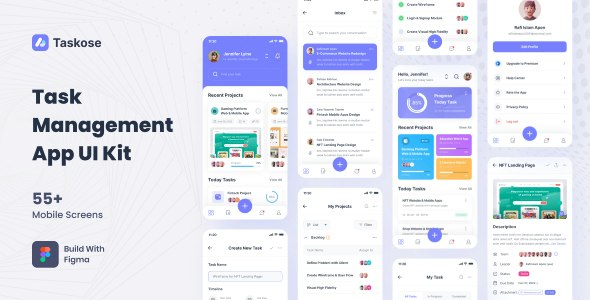 Taskose - Task Management App Figma Template