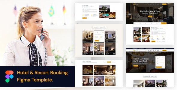 Tavern - Hotel &amp; Resort Booking Figma Template.