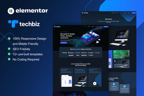 TechBiz - Tech Company Elementor Pro Template Kit