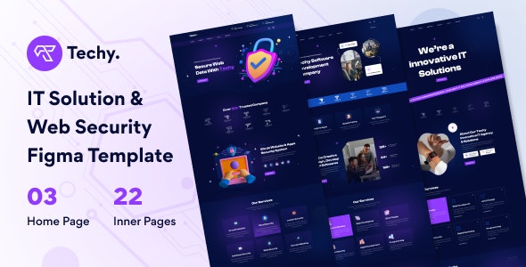 Techy - IT Solution &amp; Web Security Figma Template