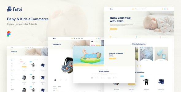 Tetzi - Baby &amp; Kids eCommerce Figma Template