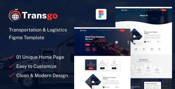 Transgo - Transportation &amp; Logistics Figma Template