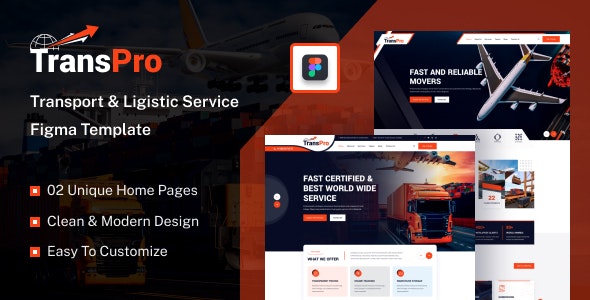 TransPro - Transport &amp; Logistic Service Figma Template