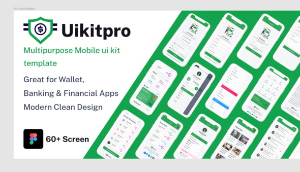 UikitPro - Multipurpose Wallet &amp; Banking Figma Mobile Template