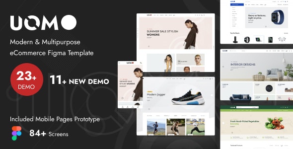 Uomo - Modern &amp; Multipurpose eCommerce Figma Template