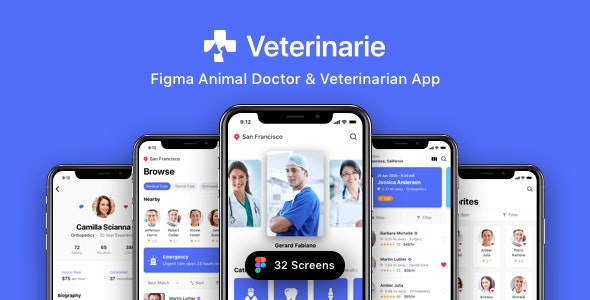 Veterinarie - Figma Animal Doctor &amp; Veterinarian App