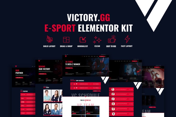 Victory - Esports &amp; Gaming Elementor Template Kit