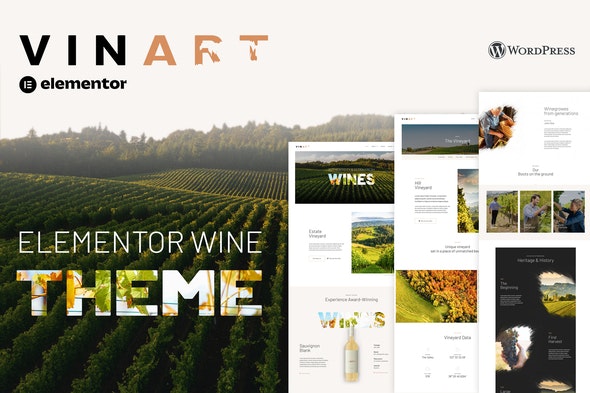 Vinart - Wine Brand &amp; Vinyard Elementor Template Kit