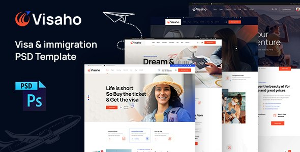 Visaho – Immigration and Visa Consulting PSD Template