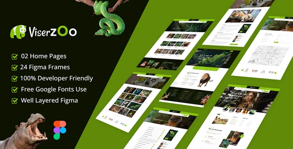 ViserZoo - Zoo &amp; Safari Park Figma Template