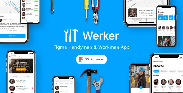 Werker - Figma Handyman &amp; Workman App