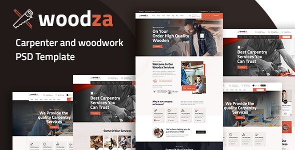 Woodza - Carpenter And Woodwork PSD Template