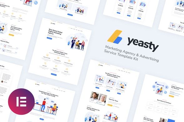 Yeasty | Marketing Agency &amp; Advertising Service Elementor Template Kit