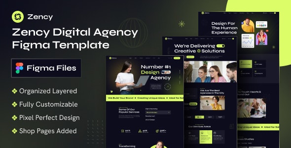 Zency - Creative Business Agency &amp; Startup Figma Template