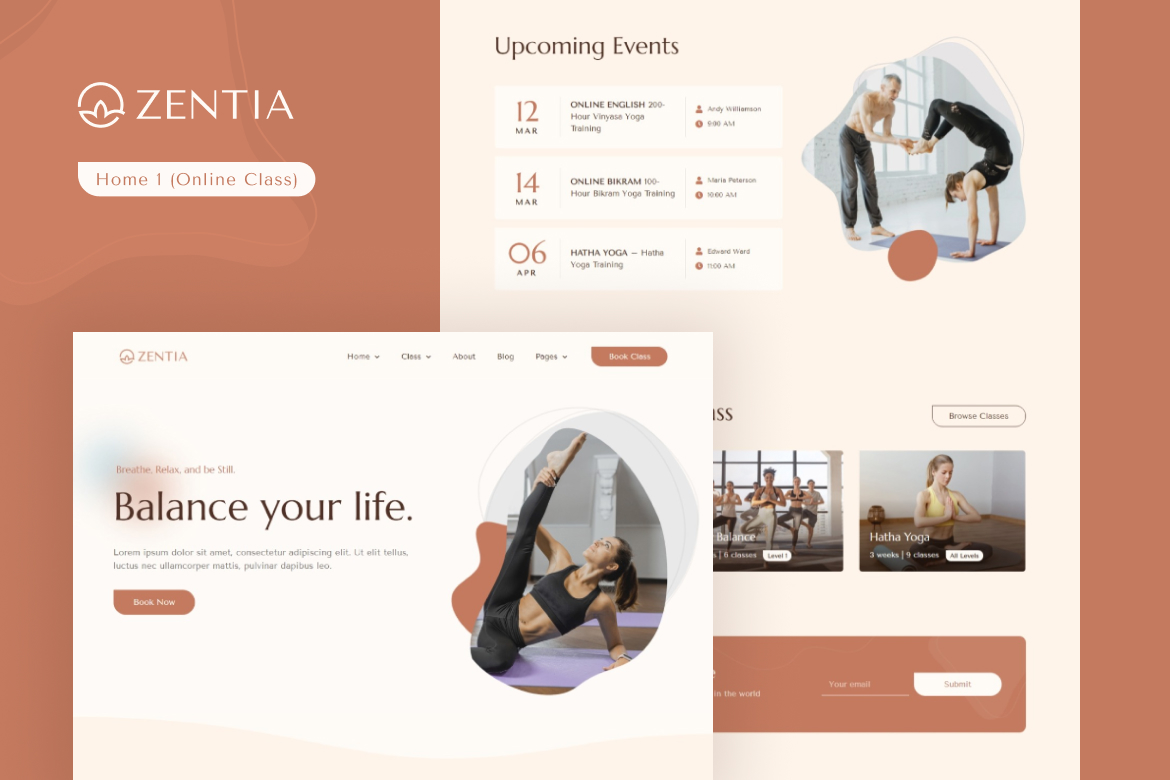 Zentia | Yoga Teacher & Studio Elementor Template Kit - 1